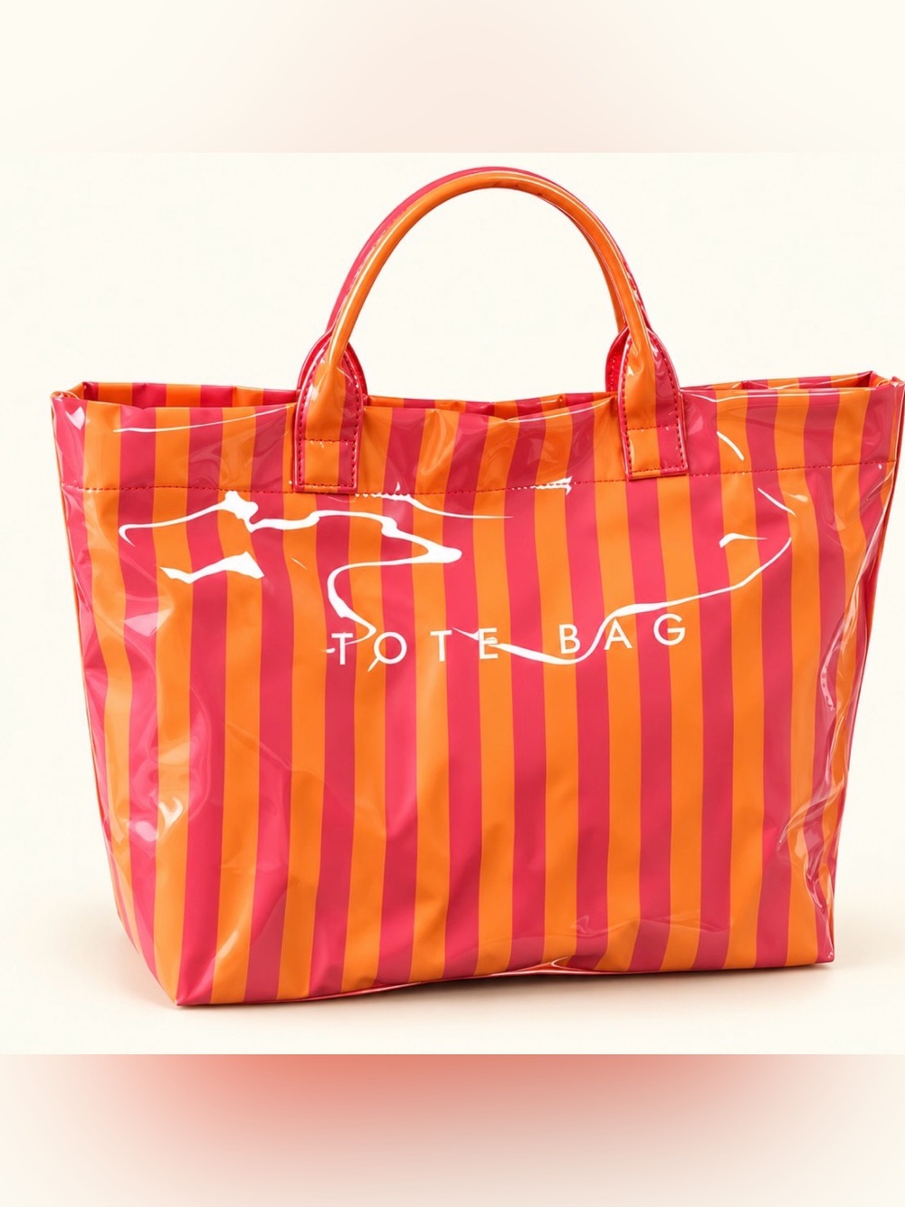Striped Pink & Orange Tote Bag